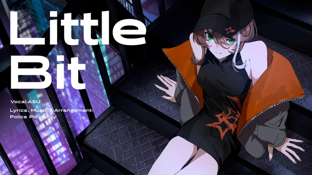 Asu, 明透, Little Bit, KAMITSUBAKI STUDIO, SINSEKAI STUDIO, Police Piccadilly, Virtual Singer, VTuber, J-Pop, Mai Yoneyama, Music Video, Japanese Music, Digital Art, Anime Aesthetic, Deep Spine, Virtual Artist